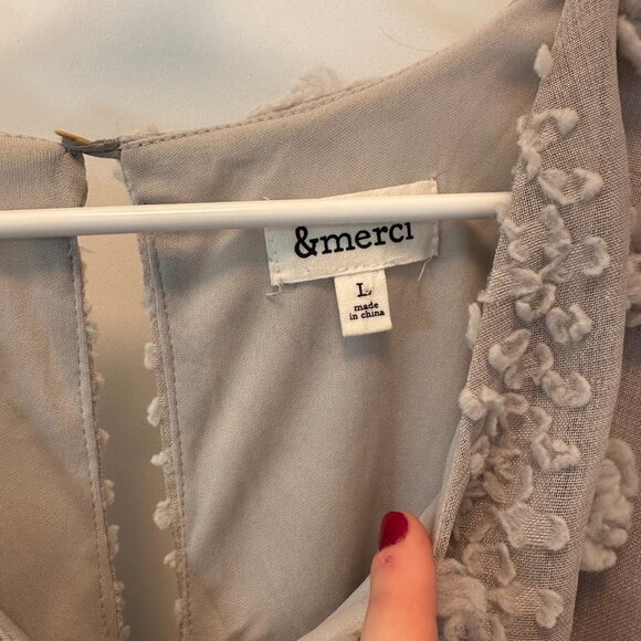 Dot Wrap Dress Gray Texture Large - Picture 3 of 6